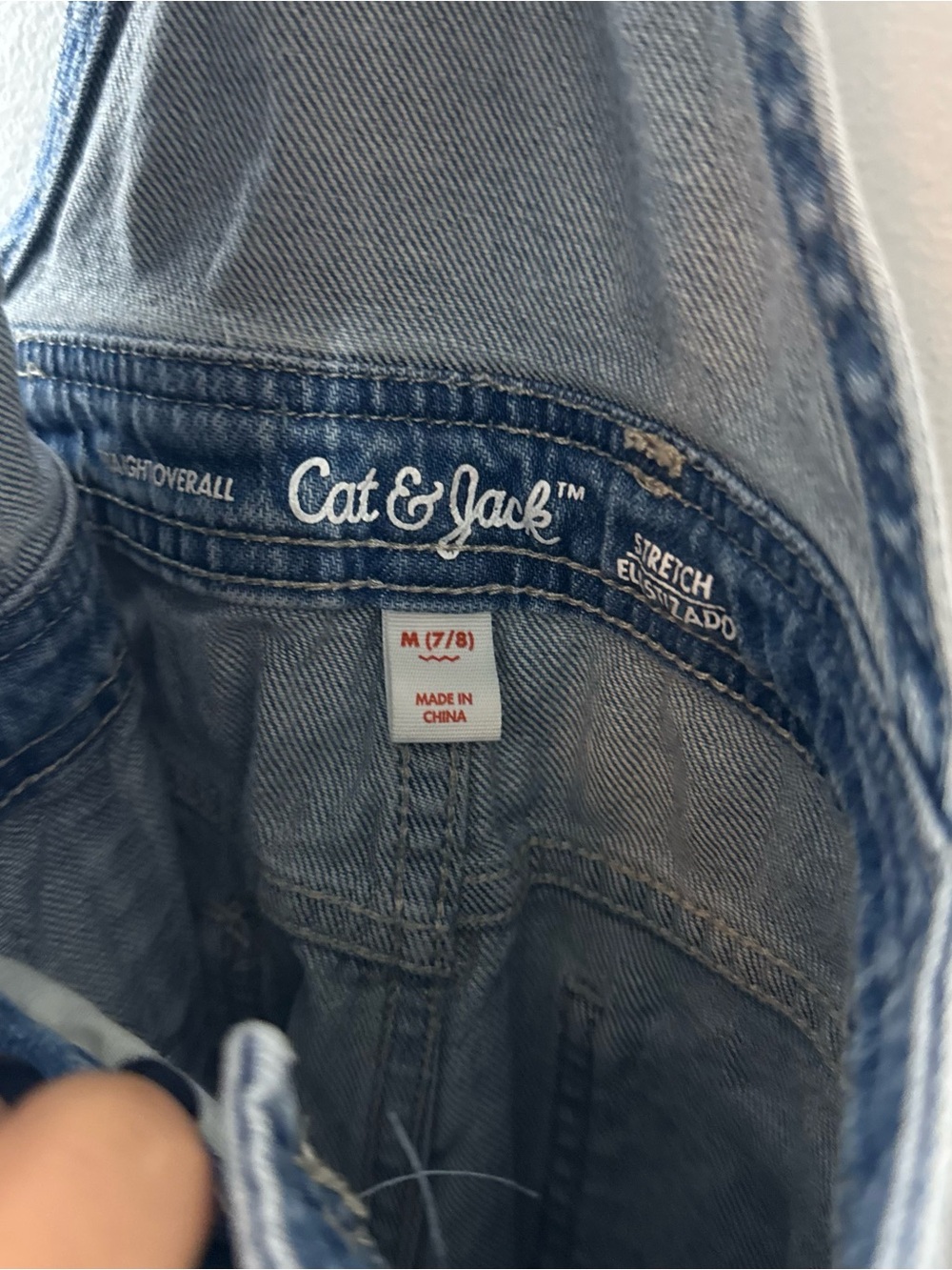 Girls Overalls - Cat & Jack Denim Romper Size M 7/8 - Picture 4 of 5